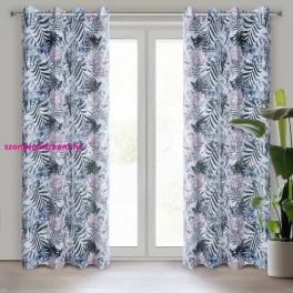 Malibu mintás dekor függöny Fehér/lila 140x250 cm