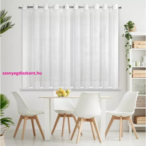 Rebecca fényáteresztő függöny finom esőszerkezettel Fehér 300x150 cm