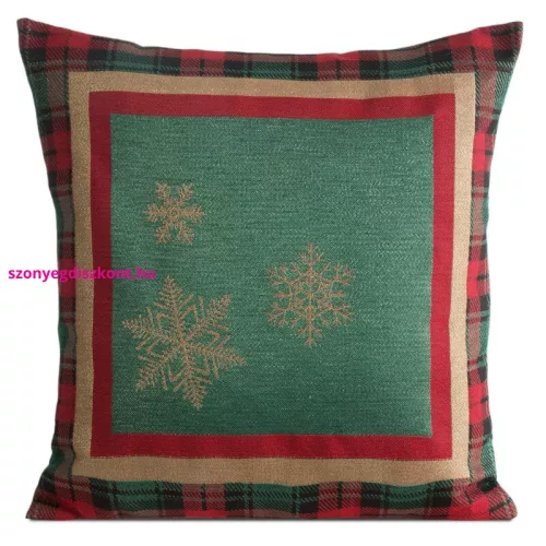 Star karácsonyi gobelin párnahuzat Zöld 45x45 cm +/-5%
