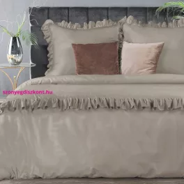   Venus fodrokkal díszített pamut-szatén ágyneműhuzat Világosbarna 220x200 cm - 70x80 cm 2db
