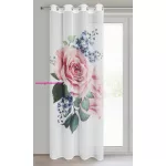 Lia 2db-os kolibri és rózsa mintás etamin függöny szett Fehér 140x260 cm