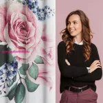 Lia 2db-os kolibri és rózsa mintás etamin függöny szett Fehér 140x260 cm