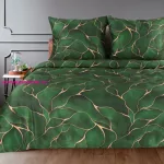 Márvány mintás pamut-szatén ágyneműhuzat díszdobozban Zöld 220x200 cm - 70x80 cm 2db