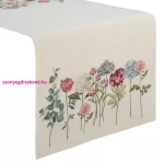 Gobelin asztali futó nyári virágok motívumával Natúr 50x110 cm
