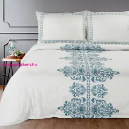   Reina29 pamut-szatén ágyneműhuzat Fehér/sötétkék 160x200 cm - 70x80 cm 2db