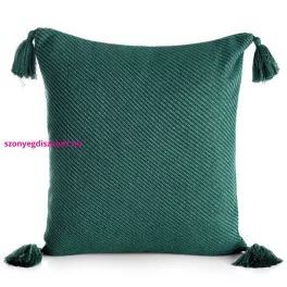 Poly pompon párnahuzat Sötétzöld 45x45 cm