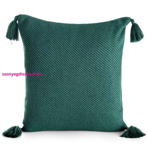 Poly pompon párnahuzat Sötétzöld 45x45 cm
