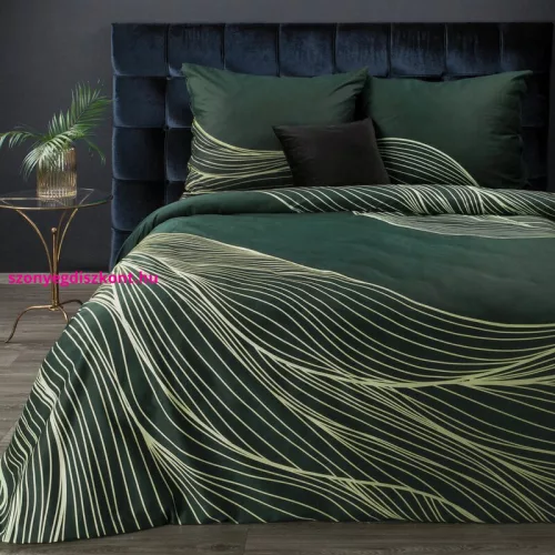 Premium3 pamut-szatén ágyneműhuzat Sötétzöld 160x200 cm - 70x80 cm 2db