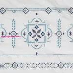9b hímzett pamut-szatén ágyneműhuzat Fehér 220x200 cm - 70x80 cm 2db