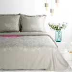 10a hímzett pamut-szatén ágyneműhuzat Bézs 160x200 cm - 70x80 cm 2db