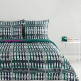   Nika47 pamut-szatén ágyneműhuzat Sötét türkiz 220x200 cm - 70x80 cm 2db