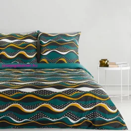   Nika50 pamut-szatén ágyneműhuzat Tengerkék 220x200 cm - 70x80 cm 2db