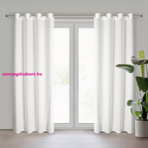 Rossi függöny csíkos sifon szövetből Fehér 135x250 cm