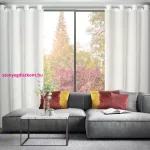 Rossi függöny csíkos sifon szövetből Fehér 135x250 cm
