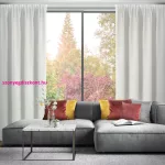 Rossi függöny csíkos sifon szövetből Fehér 135x270 cm