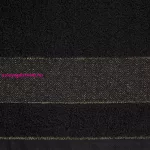 Nessy pamut törölköző vastag fényes csíkkal Fekete 50x90 cm
