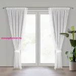 Kira 2db-os függöny szett rojtos díszítéssel és elkötővel Fehér 140x270 cm