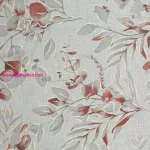 Ava dekor függöny leveles ág mintával Fehér/rózsaszín 140x250 cm