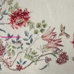 Egzotikus virágmintás gobelin asztalterítő zsenília fonalból Natúr 100x100 cm +/-5%