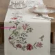 Egzotikus virágmintás gobelin asztali futó zsenília fonalból Natúr 40x100 cm