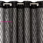Laurel modern fekete függöny mohair díszítéssel Fekete 140x250 cm