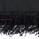 Jasper prémium terítő bolyhos rojtokkal Fekete 140x280 cm