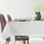 Ines hímzett asztalterítő Krémszín 160x300 cm