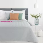 Len3 vászon szerkezetű préselt mintás ágytakaró Ezüst 200 x 220 cm