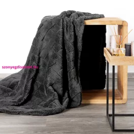   Caro puha plüss takaró dombornyomott hatású Acélszürke 170x210 cm