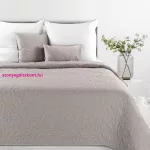 Len4 szürke ágytakaró vászon szerkezetű préselt mintás 170 x 210 cm