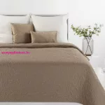 Len4 vászon szerkezetű préselt mintás ágytakaró Barna 200 x 220 cm