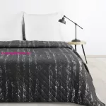 Blink1 mikroszálas ágytakaró ezüst fényű mintával Grafit 170x210 cm