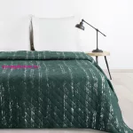 Blink1 mikroszálas ágytakaró ezüst fényű mintával Sötétzöld 220x240 cm