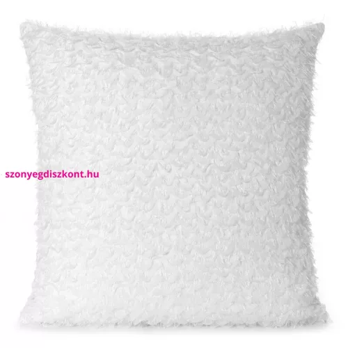 Tiffany mohér díszes párnahuzat sifon anyagból Fehér 45x45 cm