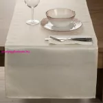 Sparkle elegáns fényes asztalterítő Krémszín 40x180 cm
