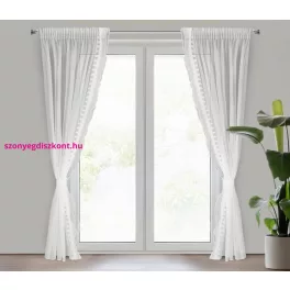 Larisa dekor függöny szett Fehér 140x270 cm 2db