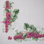Summer4 szőlős asztalterítő Natúr 140x180 cm