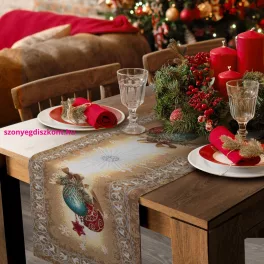   Gobelin karácsonyi terítő karácsonyfadíszes Arany 40x100 cm +/-5%