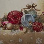 Gobelin karácsonyi terítő karácsonyfadíszes Arany 40x100 cm +/-5%
