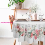 Summer12 asztalterítő nyári virágokkal 120 cm Natúr