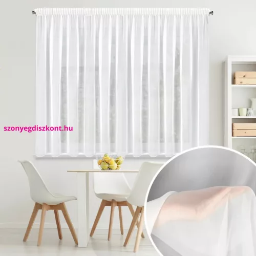 Lucy fényáteresztő függöny voile anyagból Fehér 400x150 cm
