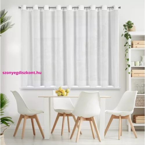 Arleta függöny finom fényű sifon szövetből Fehér 295x160 cm