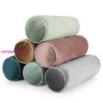 Gaja5 henger alakú bársony díszpárna Sötétkék 45x15 cm