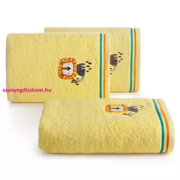Baby69 oroszlános kapucnis törölköző Sárga 100x100 cm