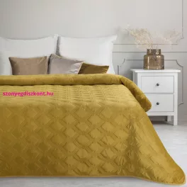 Sofia5 bársony ágytakaró Mézsárga 200x220 cm