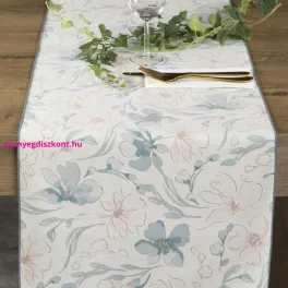 Ines terítő pasztell virágokkal Natúr 40x140 cm