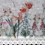 Amarílisz mintás modern vitrázs függöny Fehér 30x150 cm