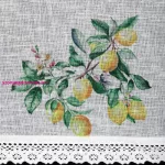 Cloe citrom mintás vitrázs függöny Fehér 30x150 cm