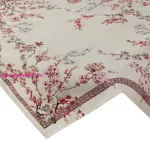 Gobelin asztalterítő japán cseresznyevirágokkal Natúr 100x100 cm +/-5%