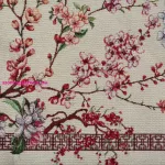 Gobelin asztalterítő japán cseresznyevirágokkal Natúr 140x180 cm +/-5%